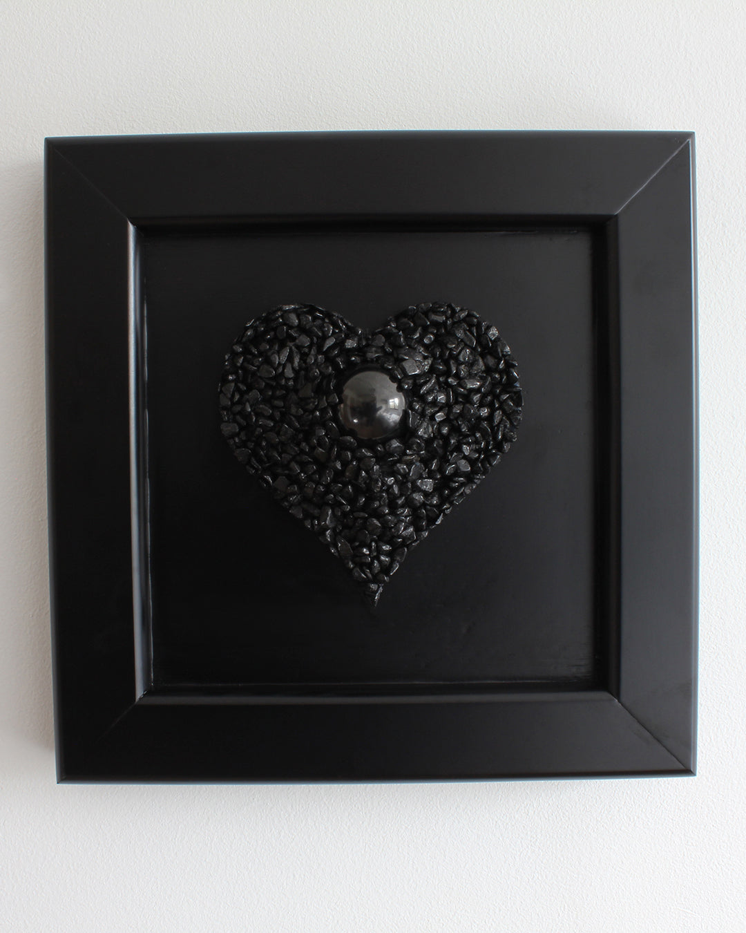 Black Tourmaline and Shungite Heart Wall Decor