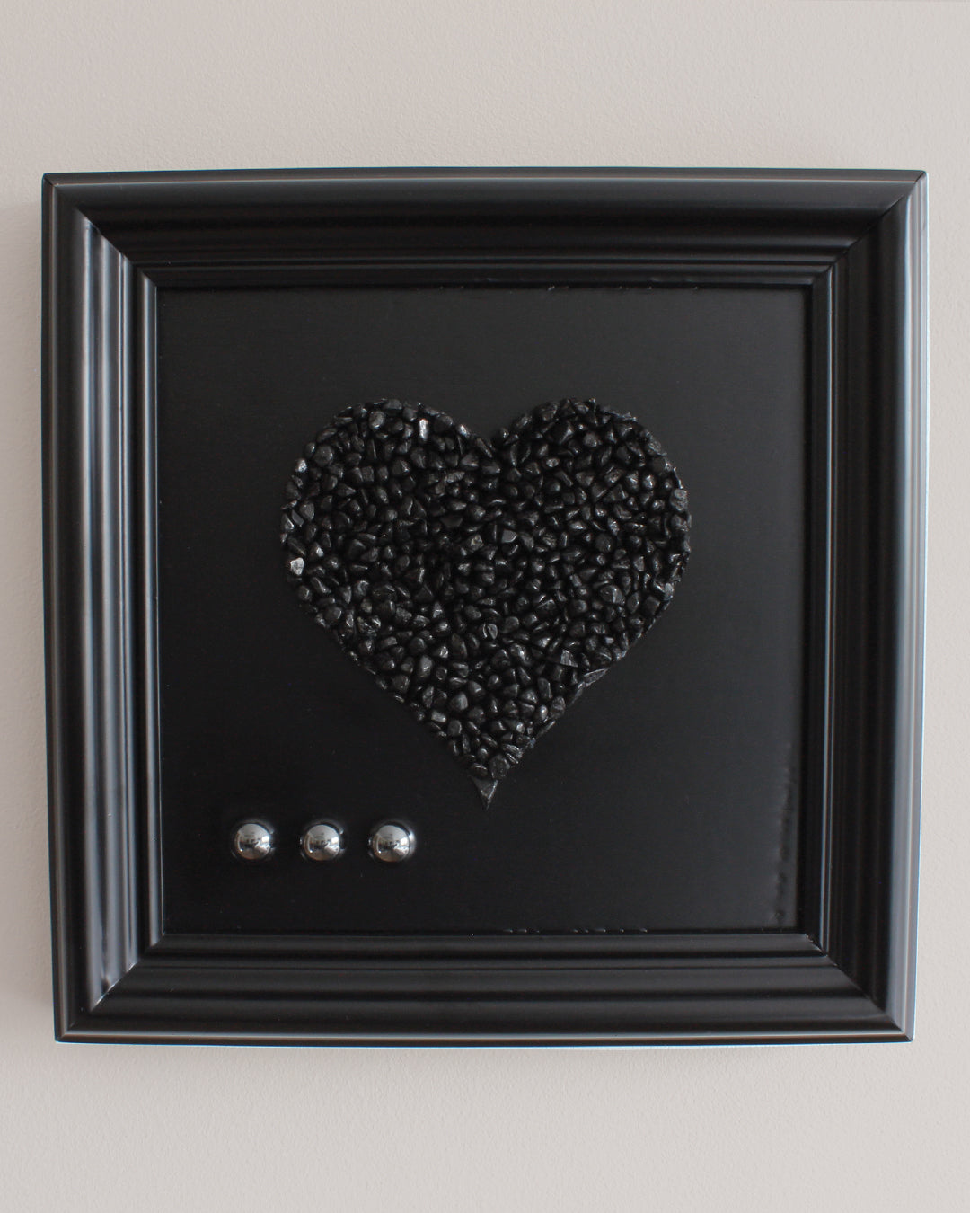 Black Tourmaline Heart Artwork Side
