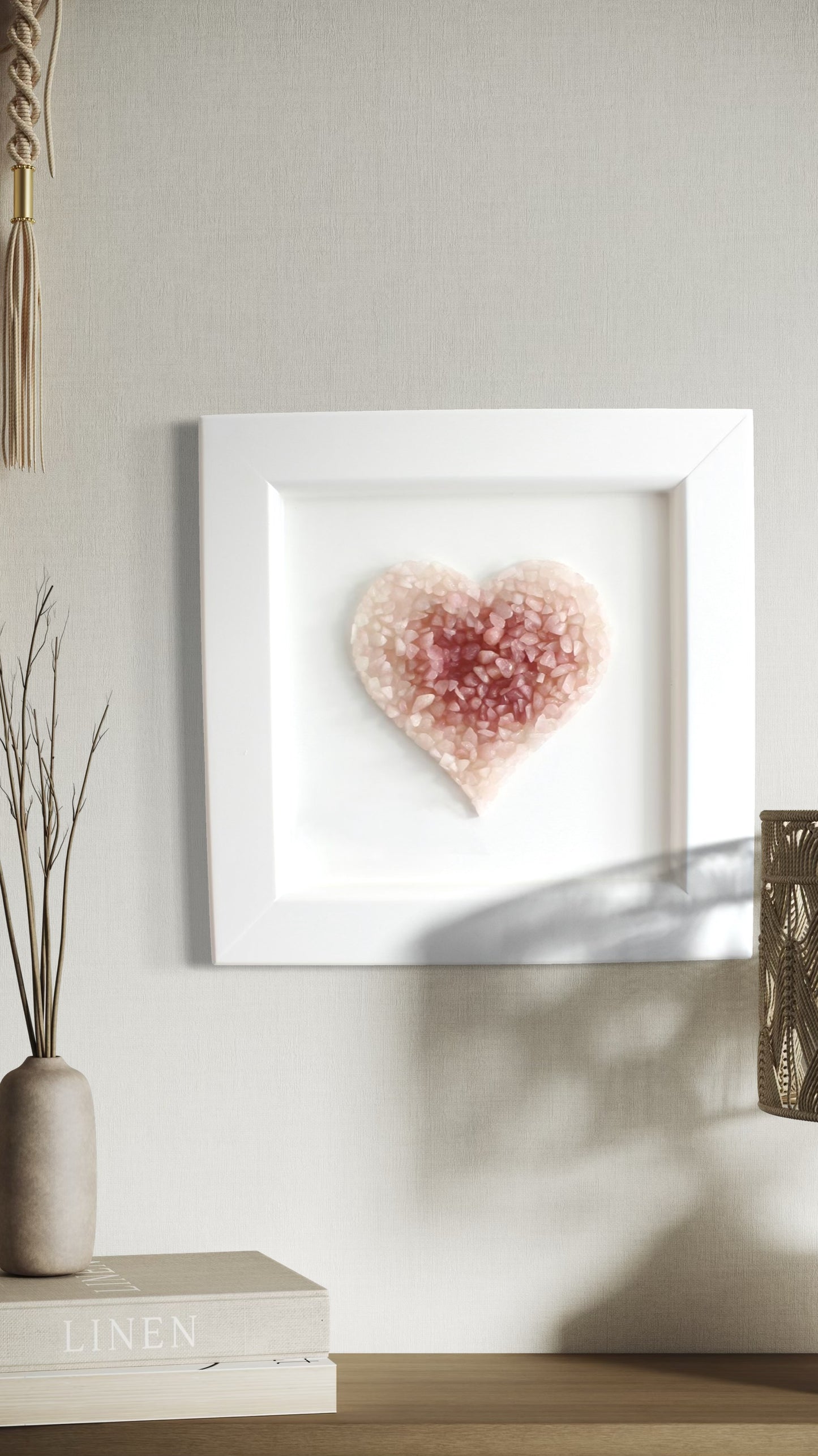 Rose Quartz Heart Wall Decor
