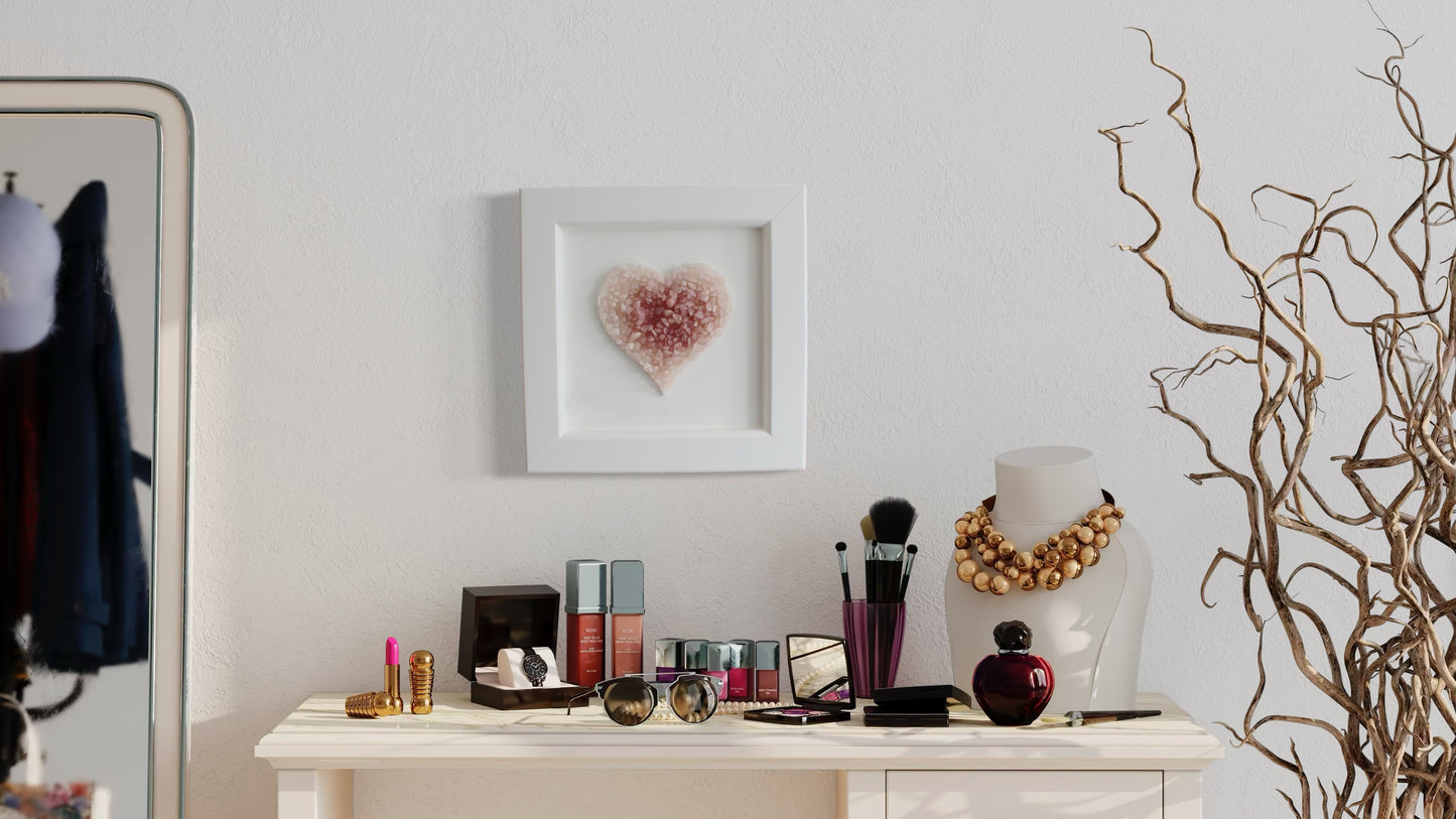 Rose Quartz Heart Wall Decor