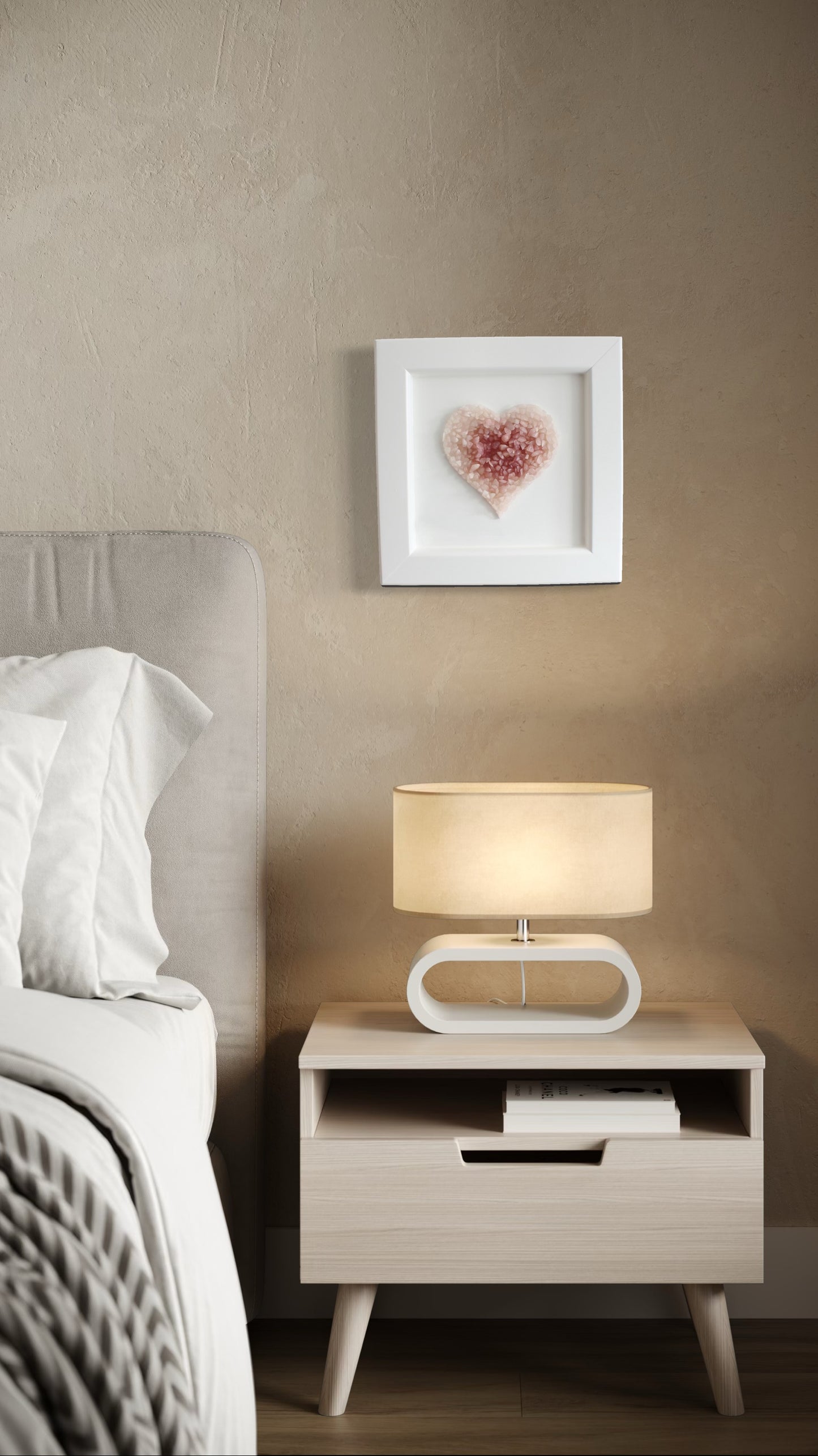 Rose Quartz Heart Wall Decor