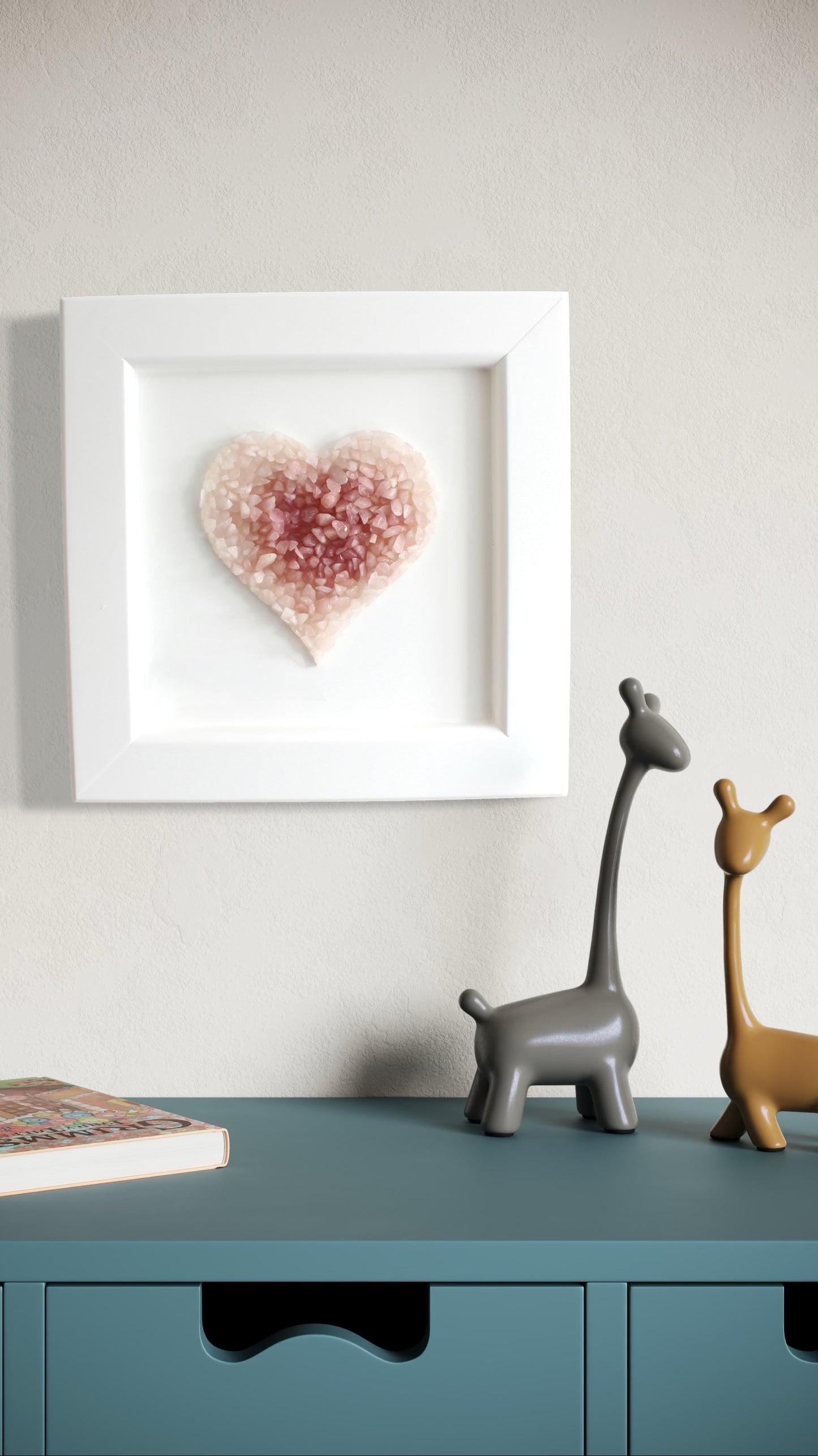 Rose Quartz Heart Wall Decor