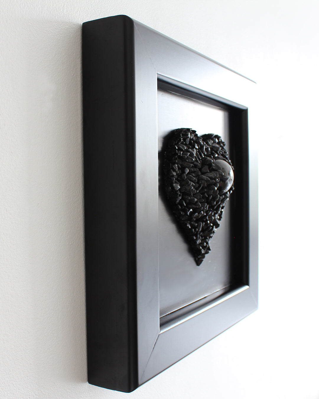 Black Tourmaline and Shungite Heart Wall Decor