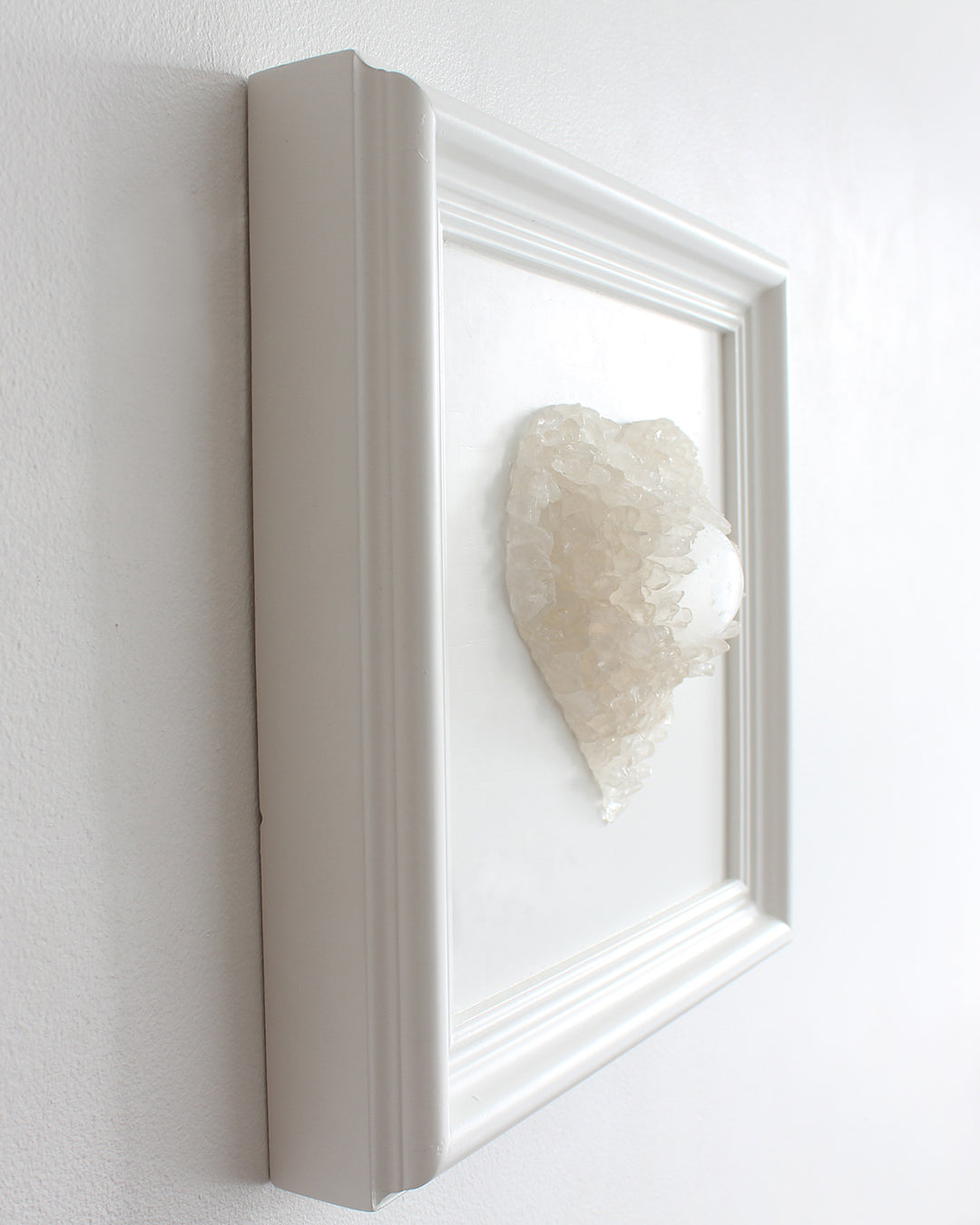 Clear Quartz and Selenite Heart Wall Decor
